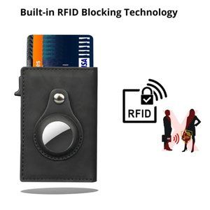 Airtag Wallet Case Leather Credit Card Holder Air Tag Money Holder Slim Cover